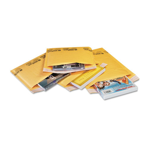 Image of Sealed Air Jiffylite Self-Seal Bubble Mailer, #000, Barrier Bubble Air Cell Cushion, Self-Adhesive Closure, 4 x 8, Golden Kraft, 250/CT