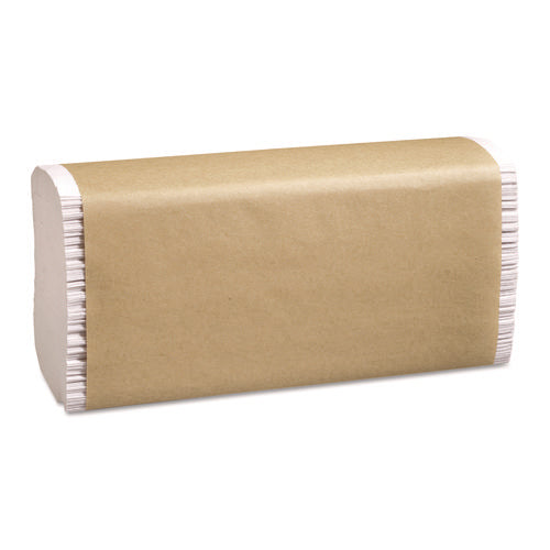 Image of Marcal PRO 100% Recycled Folded Paper Towels, Multi-Fold, 1-Ply, 9.5 x 9.25, White, 250/Pack, 16 Packs/Carton