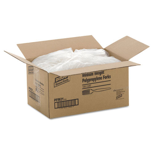 Image of Dixie® Plastic Cutlery, Mediumweight Fork, Plastic, White, 1,000/Carton