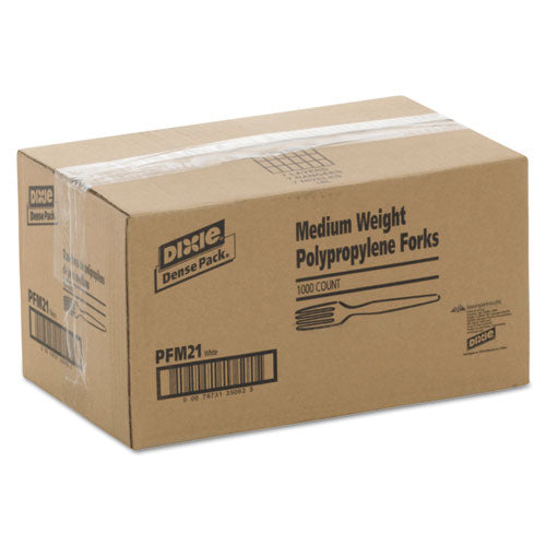 Image of Dixie® Plastic Cutlery, Mediumweight Fork, Plastic, White, 1,000/Carton