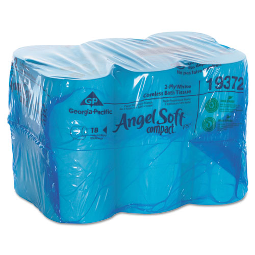 Image of Georgia Pacific® Professional Coreless Bath Tissue, Septic Safe, 2-Ply, White, 1,125 Sheets/Roll, 18 Rolls/Carton