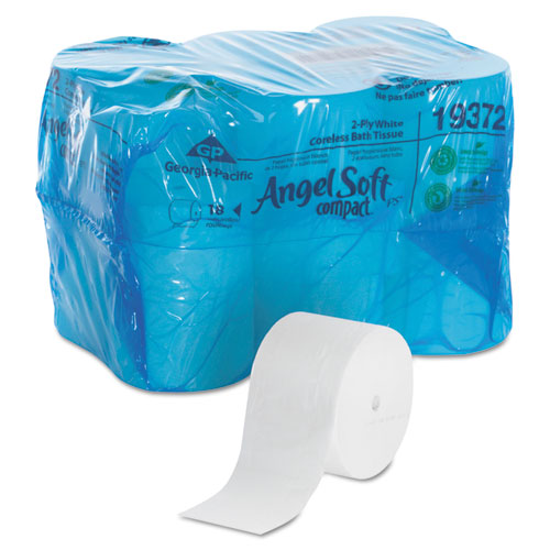 Image of Georgia Pacific® Professional Coreless Bath Tissue, Septic Safe, 2-Ply, White, 1,125 Sheets/Roll, 18 Rolls/Carton