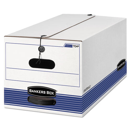 Image of Bankers Box® Stor/file Medium-Duty Strength Storage Boxes, Letter Files, 12.25" X 24.13" X 10.75", White/blue, 4/carton