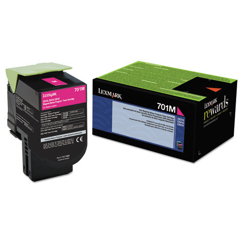 Image of Lexmark 70c10m0 Return Program Toner, 1,000 Page-Yield, Magenta