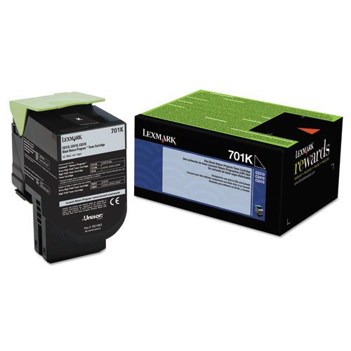 Image of Lexmark 70c10k0 Return Program Toner, 1,000 Page-Yield, Black