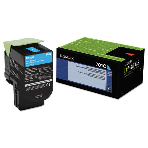 Image of Lexmark 70c10c0 Return Program Toner, 1,000 Page-Yield, Cyan