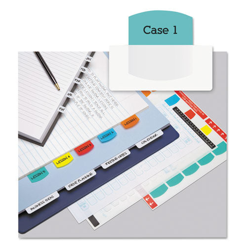 Image of Redi-Tag® Laser Printable Index Tabs, 1/5-Cut, Assorted Colors, 1.13" Wide, 100/Pack