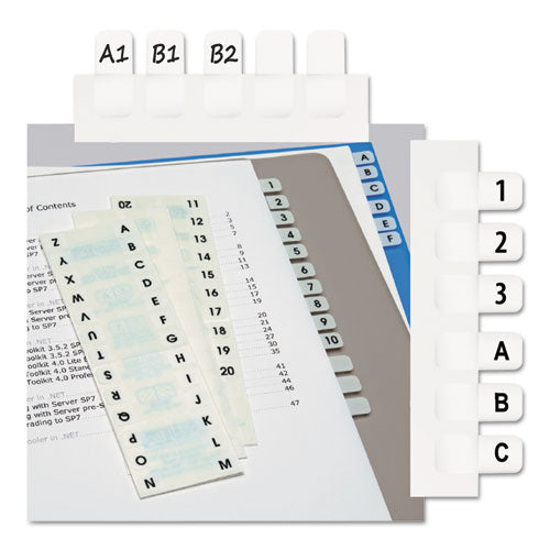 Image of Redi-Tag® Legal Index Tabs, Preprinted Alpha: A to Z, 1/12-Cut, White, 0.44" Wide, 104/Pack