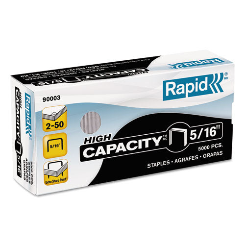 Image of Rapid® High Capacity Staples, 0.31" Leg, 0.5" Crown, Steel, 5,000/box