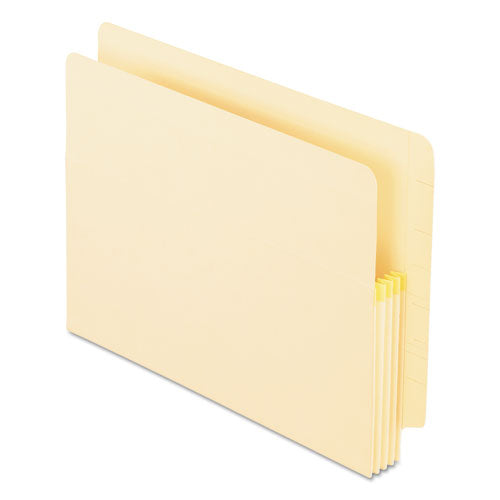 Image of Pendaflex® Manila Drop Front Shelf File Pockets with Rip-Proof-Tape Gusset Top, 3.5" Expansion, Letter Size, Manila, 25/Box