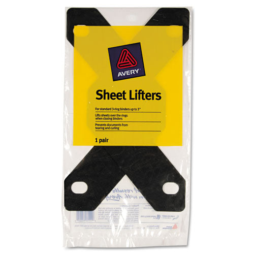 Image of Avery® Triangle Shaped Sheet Lifter For Three-Ring Binder, Black, 2/pack