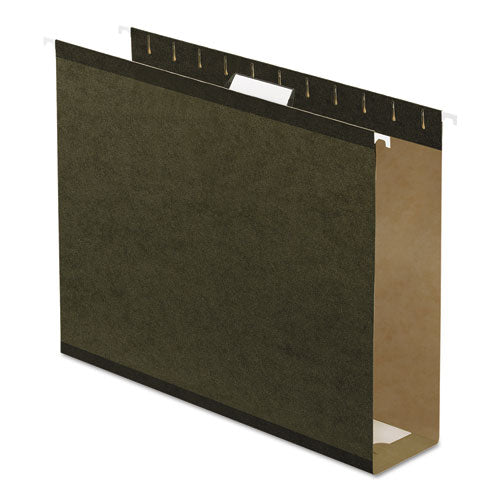 Image of Pendaflex® Extra Capacity Reinforced Hanging File Folders with Box Bottom, 3" Capacity, Letter Size, 1/5-Cut Tabs, Green, 25/Box