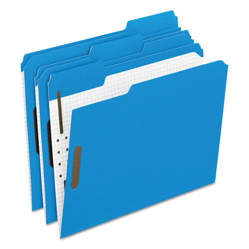 Image of Pendaflex® Colored Classification Folders with Embossed Fasteners, 2 Fasteners, Letter Size, Blue Exterior, 50/Box