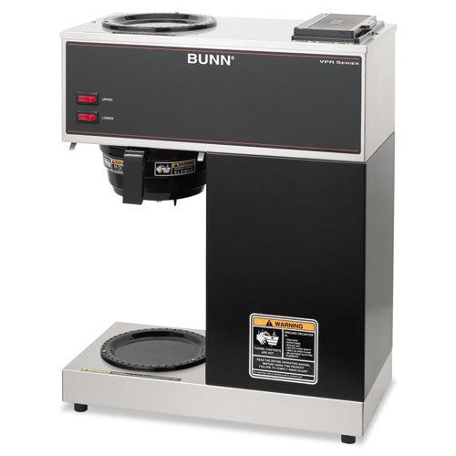 Image of BUNN® VPR Two Burner Pourover Coffee Brewer, 12-Cup, Stainless Steel, Black