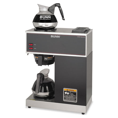 Image of BUNN® VPR Two Burner Pourover Coffee Brewer, 12-Cup, Stainless Steel, Black