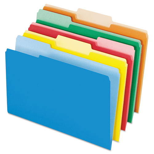 Image of Pendaflex® Interior File Folders, 1/3-Cut Tabs: Assorted, Legal Size, Assorted Colors, 100/Box