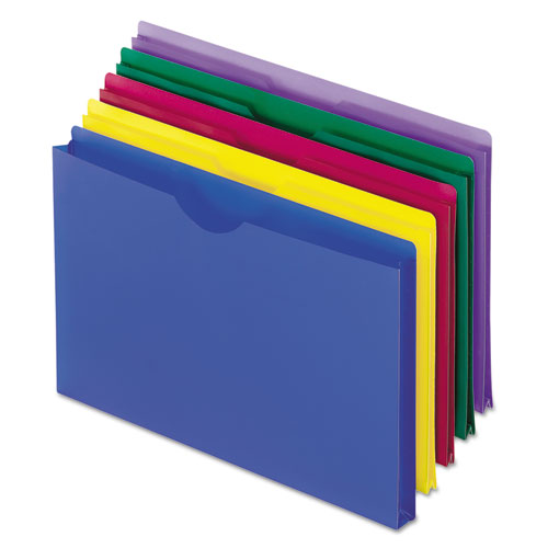 Image of Pendaflex® Poly File Jackets, Straight Tab, Legal Size, Assorted Colors, 5/pack