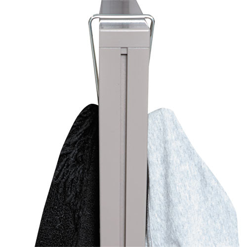 Image of Alera® Double Sided Partition Garment Hook, Steel, 0.5 x 3.38 x 4.75, Over-the-Door/Over-the-Panel Mount, Silver, 2/Pack