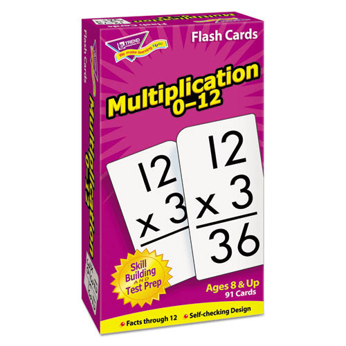 Image of TREND® Skill Drill Flash Cards, Multiplication, 3 X 6, Black And White, 91/pack