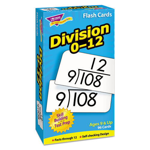 Image of TREND® Skill Drill Flash Cards, Division, 3 X 6, Black And White, 91/pack