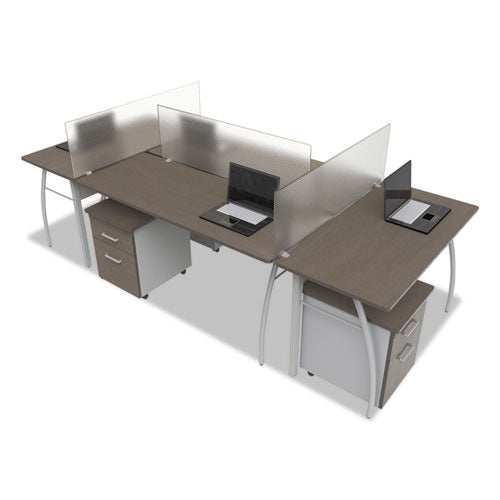 Image of Linea Italia® Trento Line Dividing Panel, Polycarbonate, 47.13w X 1.75d X 15.5h, Translucent