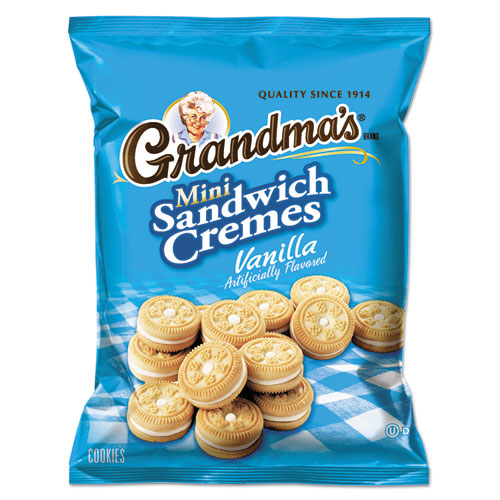 Image of Grandma's® Mini Vanilla Creme Sandwich Cookies, 3.71 Oz, 24/carton