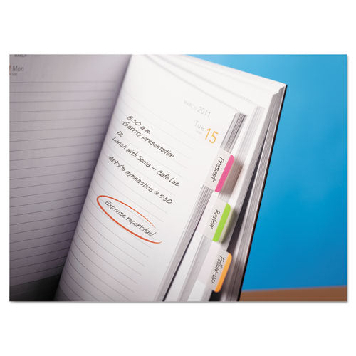Image of Post-it® Tabs 1" Lined Tabs, 1/5-Cut, Assorted Bright Colors, 1" Wide, 66/Pack