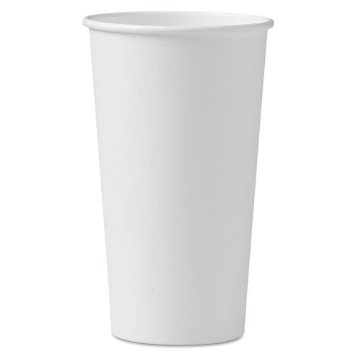 Image of SOLO® Single-Sided Poly Paper Hot Cups, 20 oz, White, 600/Carton