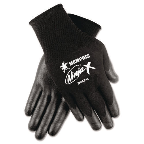 Image of MCR Safety Ninja X Bi-Polymer Coated Gloves, X-Large, Black, Pair