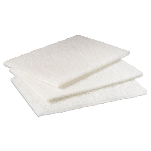 Image of Scotch-Brite PROFESSIONAL Light Duty Cleansing Pad, 6 X 9, White, 20/pack, 3 Packs/carton