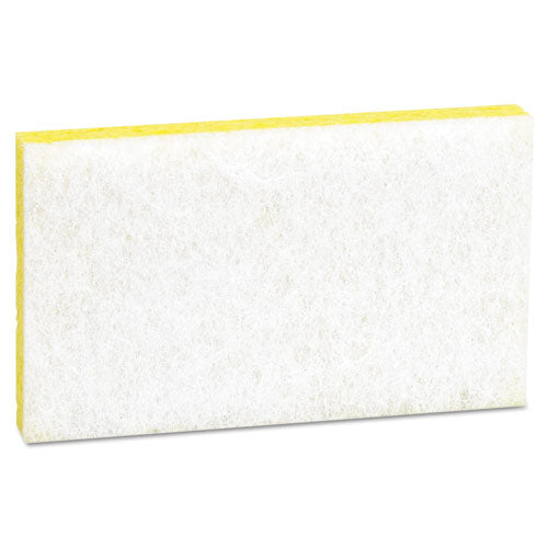 Image of Scotch-Brite PROFESSIONAL Light-Duty Scrubbing Sponge, #63, 3.6 X 6.1, 0.7" Thick, Yellow/white, 20/carton