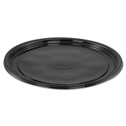 Image of WNA Caterline Casuals Thermoformed Platters, 12" Diameter, Black. Plastic, 25/Carton