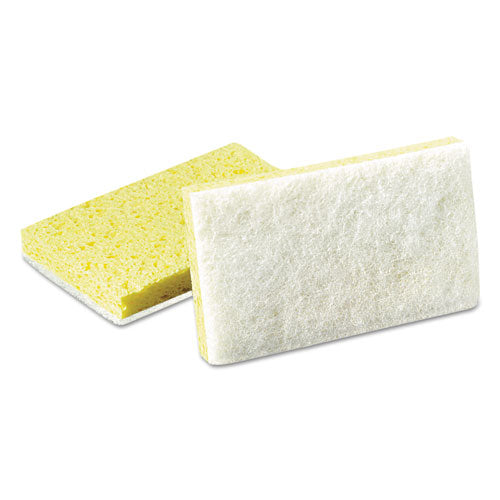 Image of Scotch-Brite PROFESSIONAL Light-Duty Scrubbing Sponge, #63, 3.6 X 6.1, 0.7" Thick, Yellow/white, 20/carton