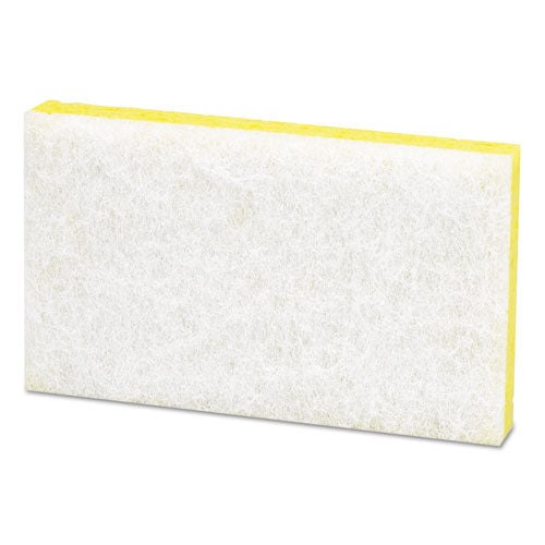 Image of Scotch-Brite PROFESSIONAL Light-Duty Scrubbing Sponge, #63, 3.6 X 6.1, 0.7" Thick, Yellow/white, 20/carton