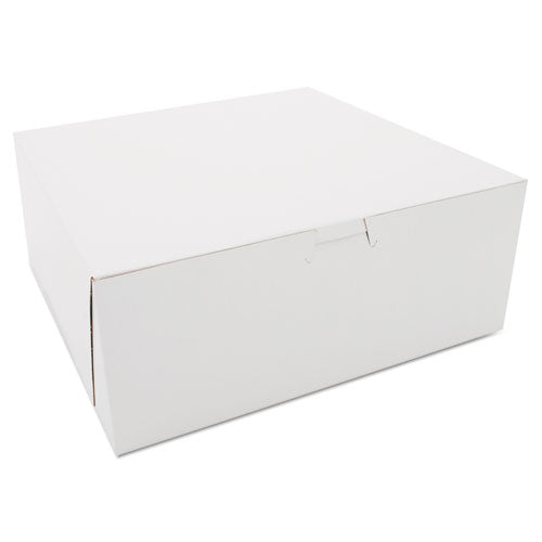 Image of SCT® White One-Piece Non-Window Bakery Boxes, 10 x 10 x 4, White, Paper, 100/Carton