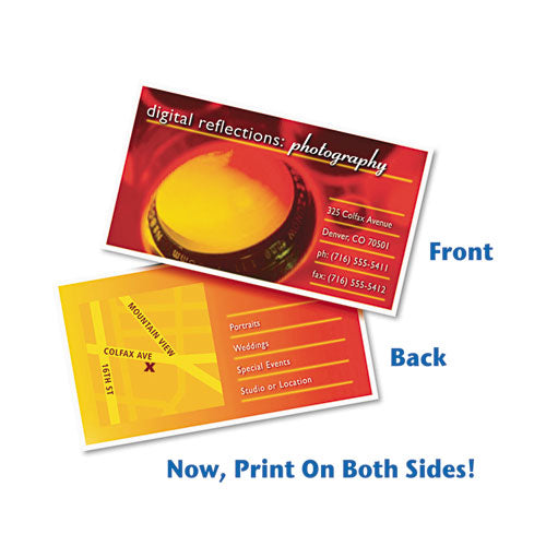 Image of Avery® True Print Clean Edge Business Cards, Inkjet, 2 X 3.5, White, 200 Cards, 10 Cards/sheet, 20 Sheets/pack