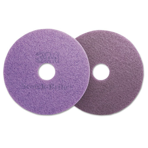 Image of Scotch-Brite Diamond Floor Pads, 20" Diameter, Purple, 5/carton