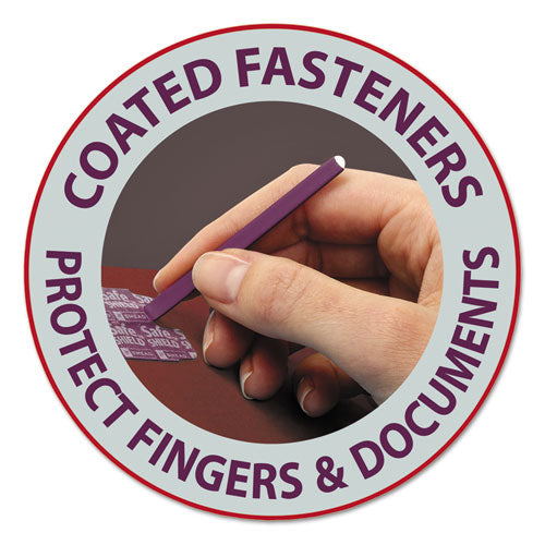 Image of Smead Pressboard Classification Folders, Eight SafeSHIELD Fasteners, 2/5-Cut Tabs, 3 Dividers, Letter Size, Red, 10/Box