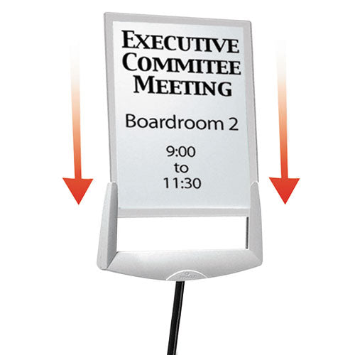 Image of Durable® Sherpa Infobase Sign Stand, Acrylic/Metal, 40" to 60" High, Gray