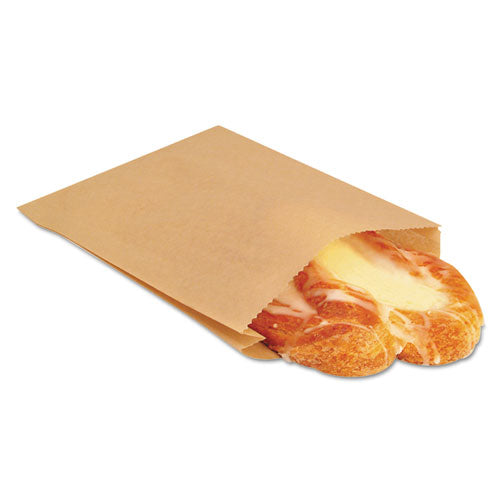 Image of Bagcraft EcoCraft Grease-Resistant Sandwich Bags, 6.5" x 1" x 8", Natural, 2,000/Carton