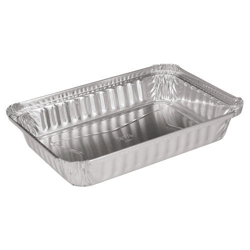 Image of HFA® Aluminum Oblong Pan, Shallow, 1.5 lb, 6 x 8.59 x 1.25, Silver, 500/Carton