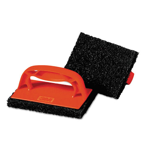 Image of Scotch-Brite PROFESSIONAL Scotchbrick Griddle Scrubber 9537, 4 X 6 X 3, Red/black, 12/carton