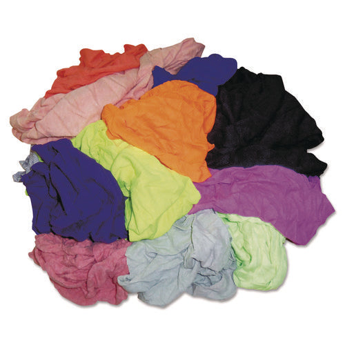 Image of HOSPECO® New Colored Knit Polo T-Shirt Rags, Assorted Colors, 10 Pounds/Carton