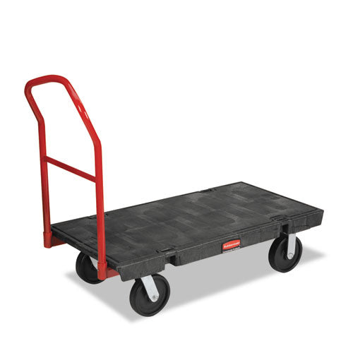 Image of Rubbermaid® Commercial Platform Truck, 2,000 Lb Capacity, 24 X 48 X 7, Black