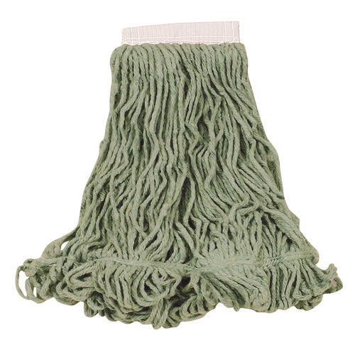 Image of Rubbermaid® Commercial Super Stitch Blend Mop Heads, Cotton/synthetic, Green, Large