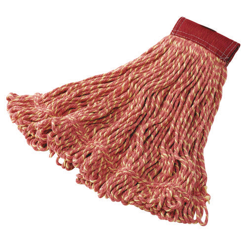 Image of Rubbermaid® Commercial Super Stitch Blend Mop Heads, Cotton/synthetic, Red, Large