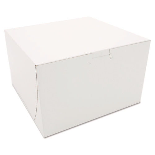 Image of SCT® White One-Piece Non-Window Bakery Boxes, 8 x 8 x 5, White, Paper, 100/Carton