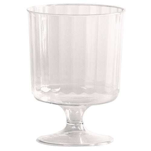 Image of WNA Classic Crystal Plastic Wine Glasses on Pedestals, 5 oz, Clear, 10/Pack, 24 Packs/Carton