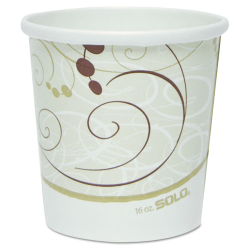 Image of SOLO® Flexstyle Double Poly Paper Containers, 16 oz, Symphony Design, Paper, 25/Pack, 20 Packs/Carton