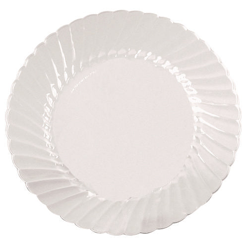 Image of WNA Classicware Plates, Plastic, 9" dia, Clear, 10/Bag, 18 Bags/Carton